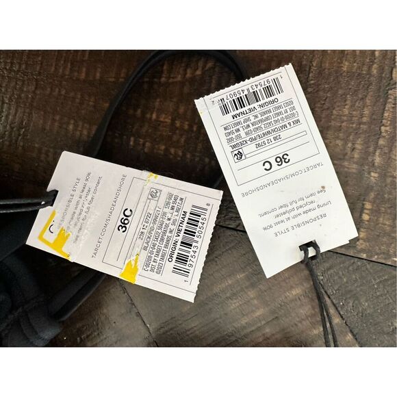 Shade & Shore 36C Black and White 2X Bikini Tops New - Picture 2 of 3